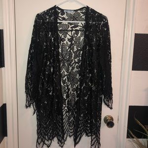 Black lace kimono
